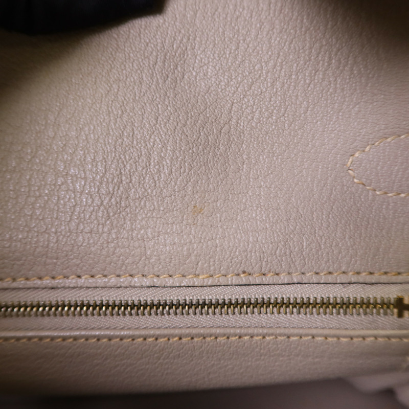 HERMES Clemence皮革Birkin 30金扣手挽袋Gris Tourterelle-18