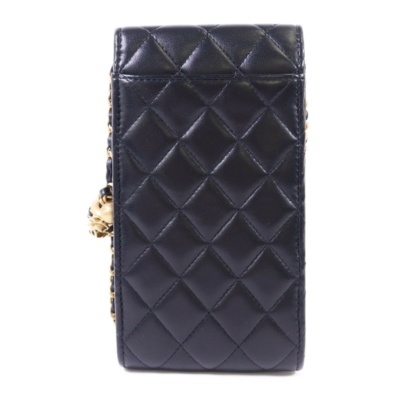CHANEL 羊皮皮革Phone Bag With Gold Ball金扣鏈帶肩背袋-1