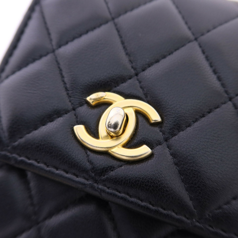 CHANEL 羊皮皮革Phone Bag With Gold Ball金扣鏈帶肩背袋-9