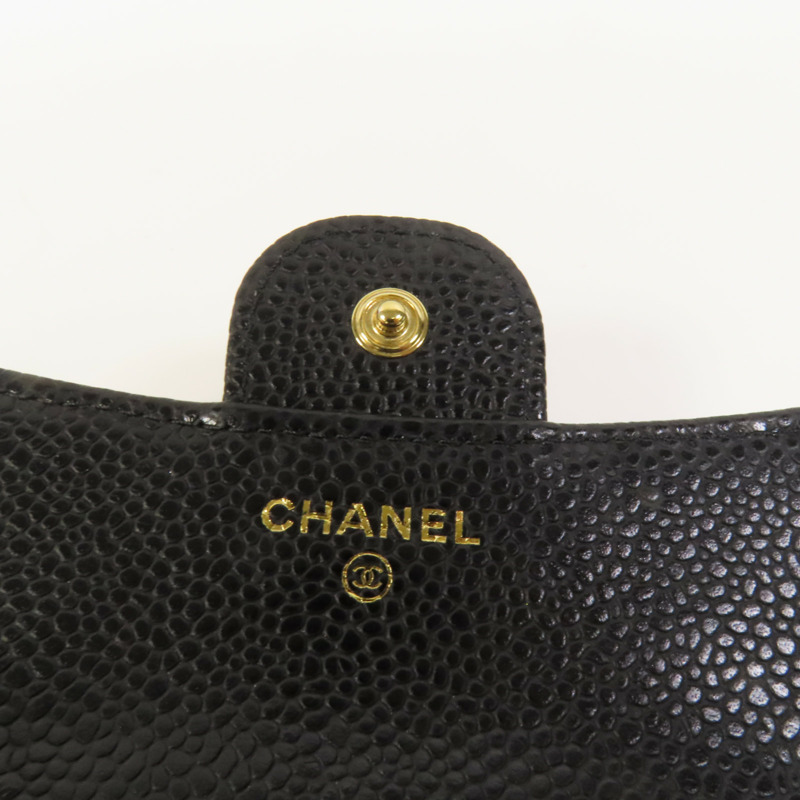 CHANEL 牛皮皮革Wallet金扣銀包-6