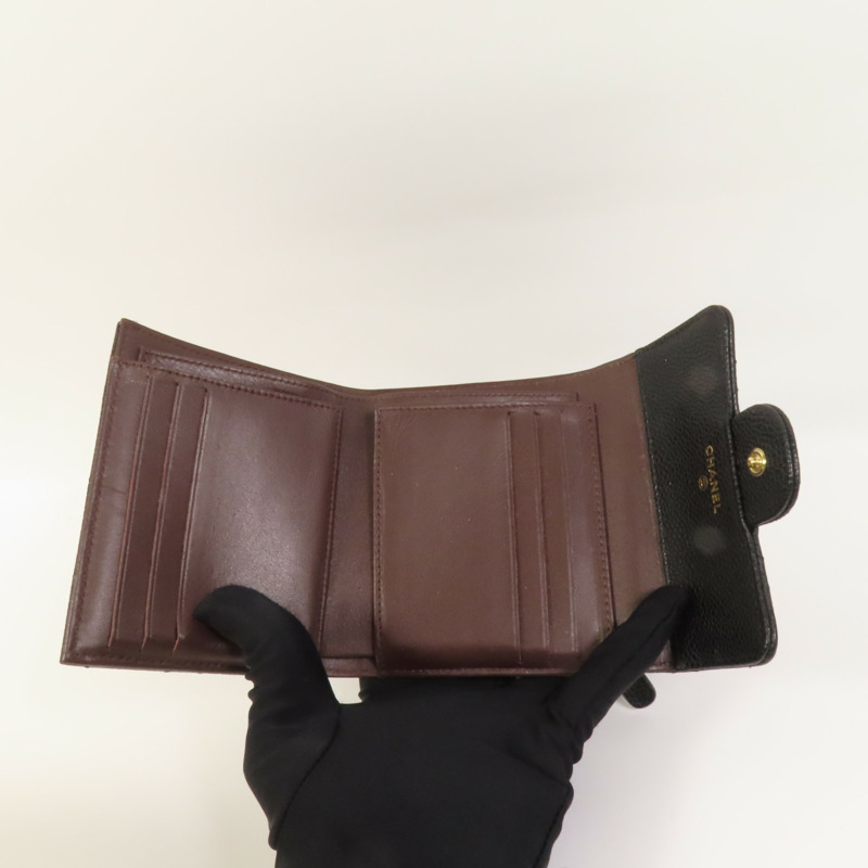 CHANEL 牛皮皮革Wallet金扣銀包-7