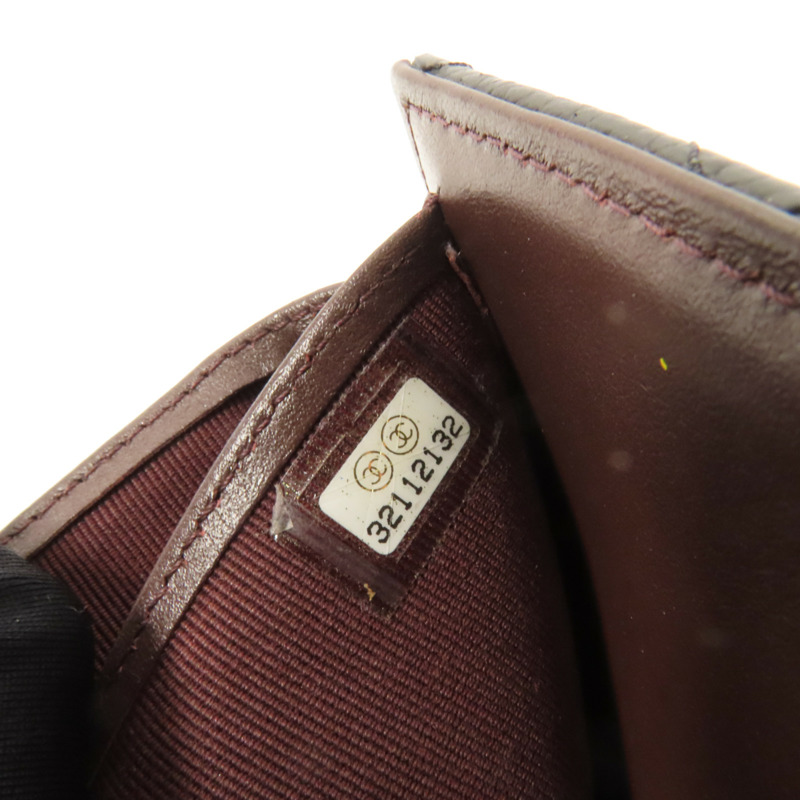 CHANEL 牛皮皮革Wallet金扣銀包-8