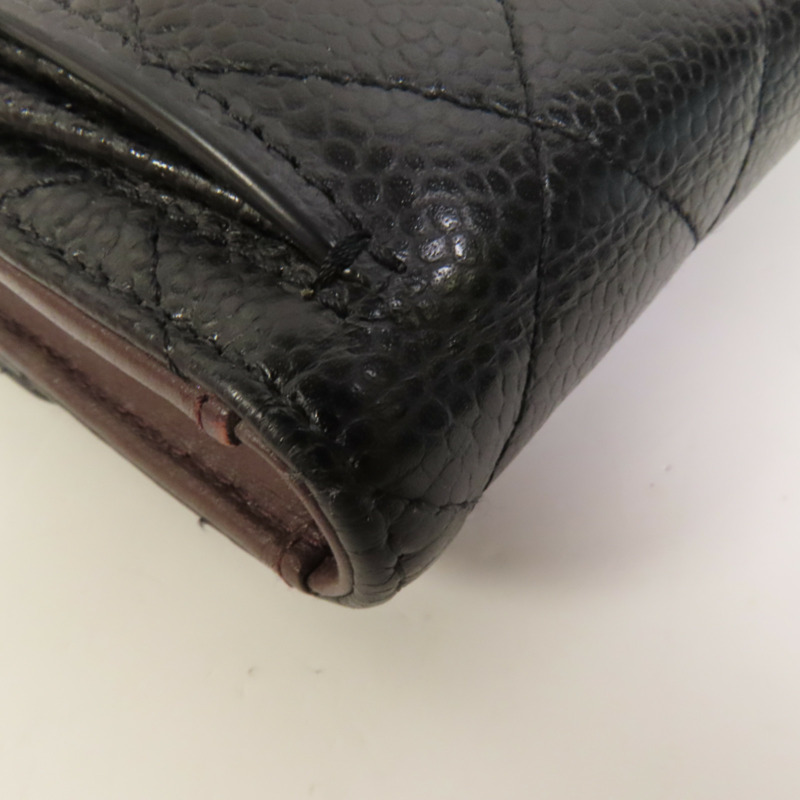 CHANEL 牛皮皮革Wallet金扣銀包-12