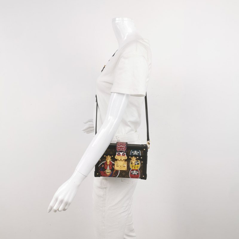 Louis Vuitton(LV)Petite Malle小盒子小號牛皮山本寬齋歌舞伎印花S-lock鎖扣斜挎包單肩包-1