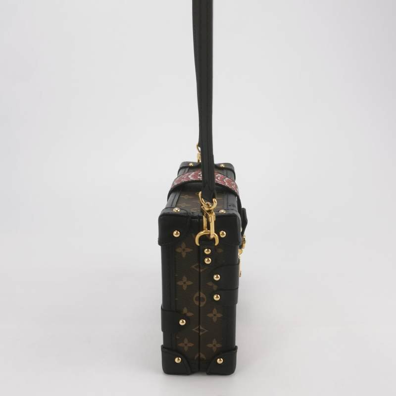 Louis Vuitton(LV)Petite Malle小盒子小號牛皮山本寬齋歌舞伎印花S-lock鎖扣斜挎包單肩包-3