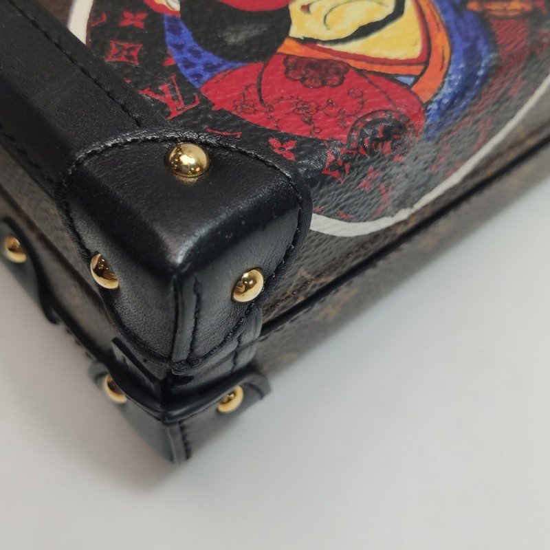 Louis Vuitton(LV)Petite Malle小盒子小號牛皮山本寬齋歌舞伎印花S-lock鎖扣斜挎包單肩包-15