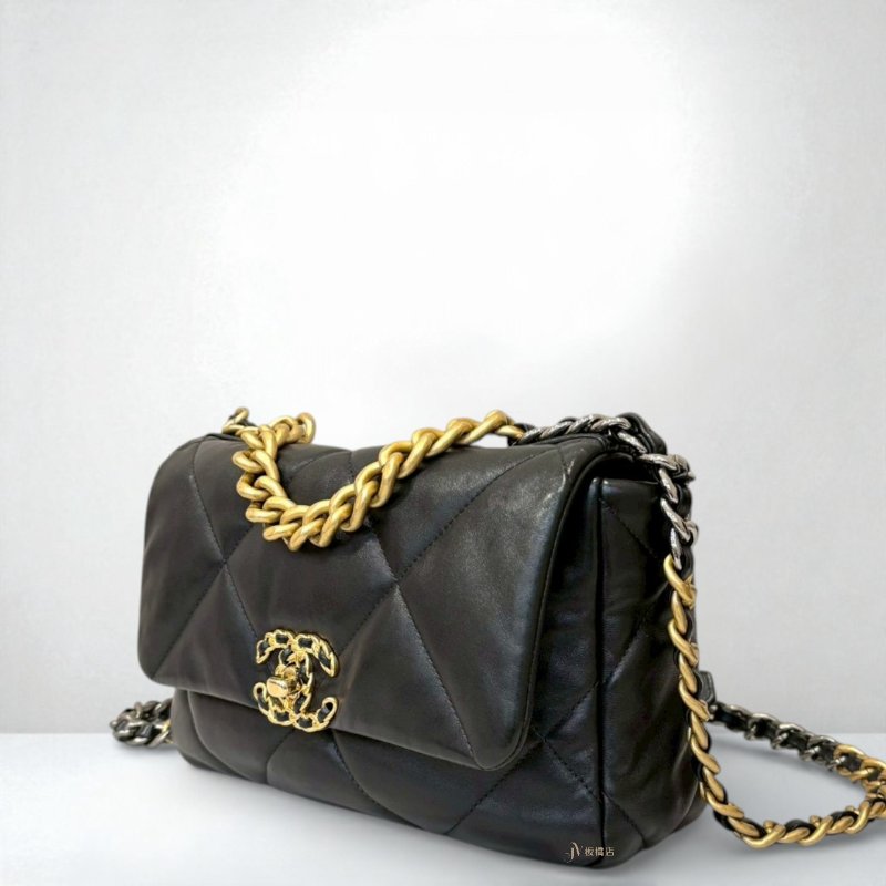 Chanel包包 黑金羊皮19系列小號手提斜背包AS1160-1
