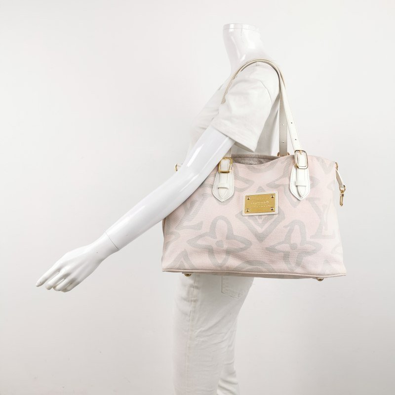 Louis Vuitton(LV)Tahitienne牛皮帆布字母Logo托特包單肩包-1