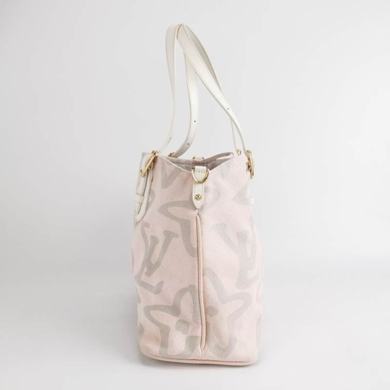 Louis Vuitton(LV)Tahitienne牛皮帆布字母Logo托特包單肩包-3