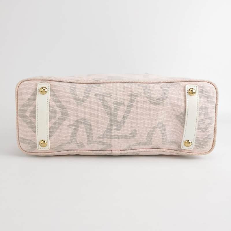 Louis Vuitton(LV)Tahitienne牛皮帆布字母Logo托特包單肩包-5