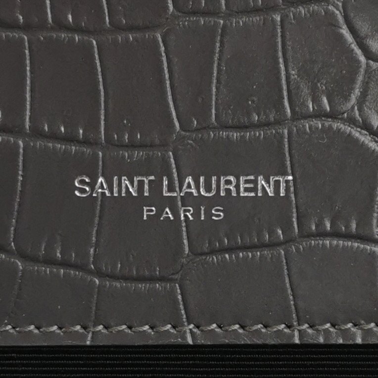 Saint Laurent Kate凱特包中號牛皮純色鱷魚紋流蘇YSL標誌單肩包-7