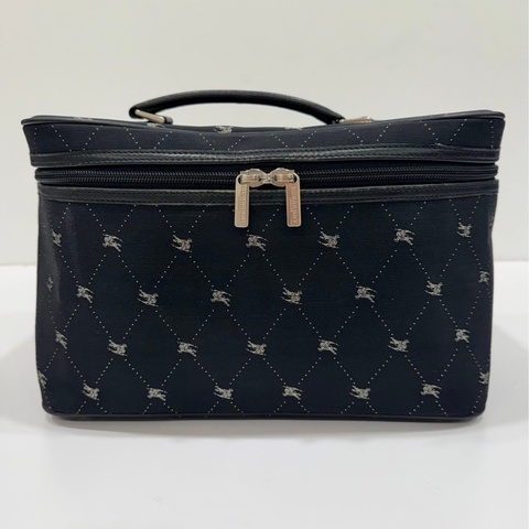 BURBERRY 藍標 滿版戰馬旅行箱用輔助手提箱 化妝箱 黑