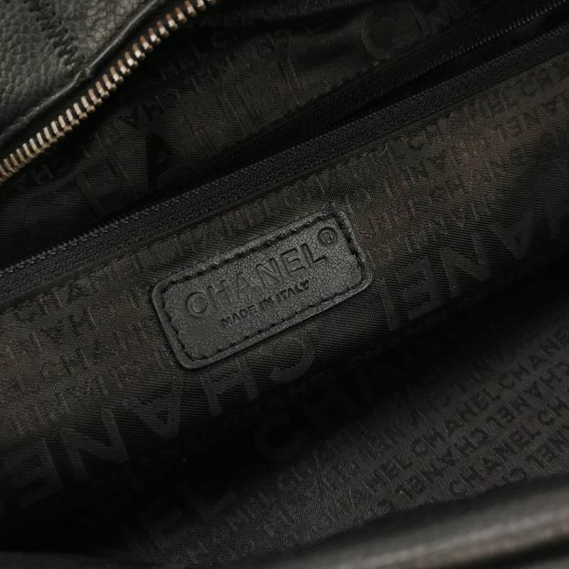 Chanel Chocolate Bar冰格牛皮純色雙Clogo冰格  紋中古手提包-7