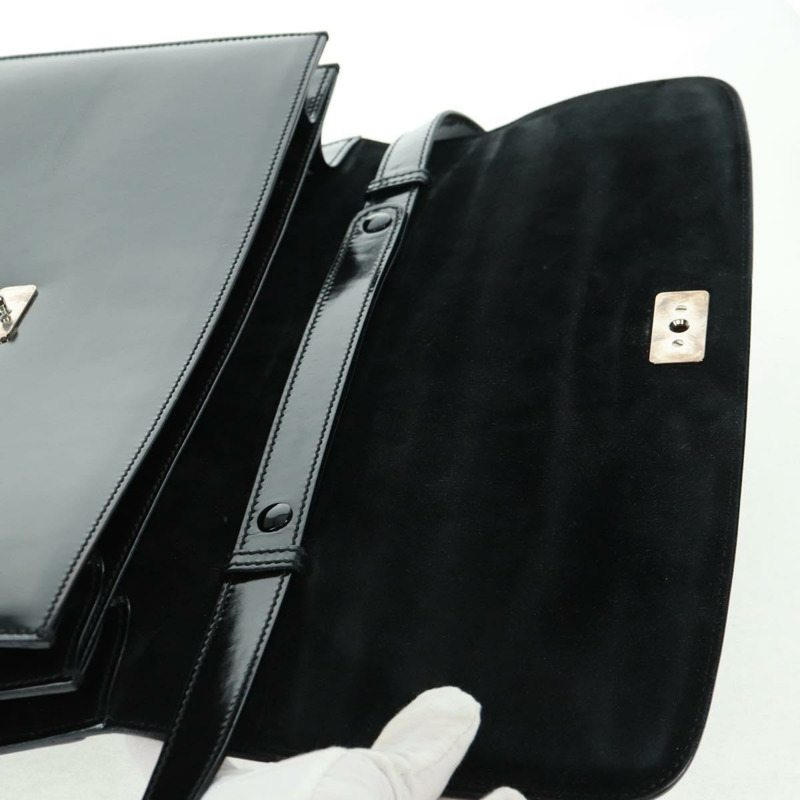 【日本直送】GUCCI 竹節手提包 琺瑯 兩用 黑色 金色 015 1046 3304 Auth bs32052-20