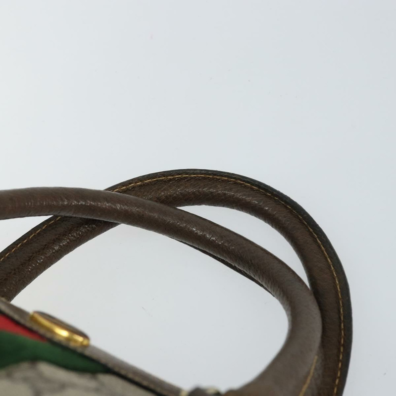 【日本直送】GUCCI GG Supreme Web Sherry Line 波士頓包 PVC 米色 金色 378 02 07 正品 159211-7