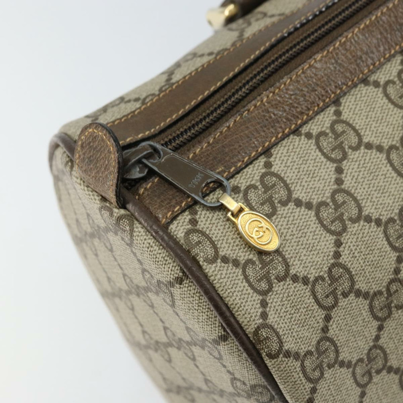 【日本直送】GUCCI GG Supreme Web Sherry Line 波士頓包 PVC 米色 金色 378 02 07 正品 159211-9