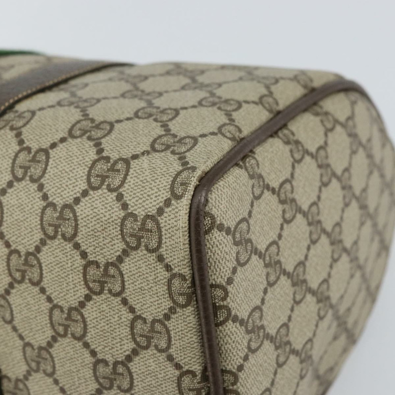 【日本直送】GUCCI GG Supreme Web Sherry Line 波士頓包 PVC 米色 金色 378 02 07 正品 159211-14