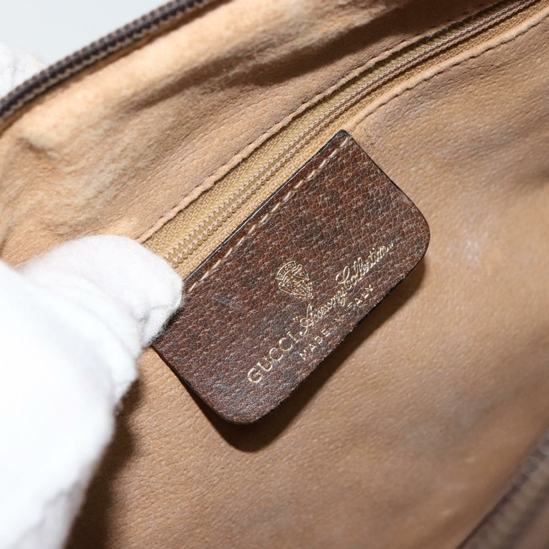 【日本直送】GUCCI GG Supreme Web Sherry Line 波士頓包 PVC 米色 金色 378 02 07 正品 159211-17