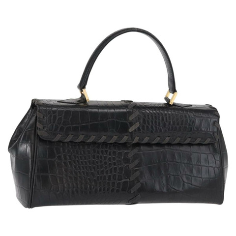 SAINT LAURENT 手提包 皮革 黑色 金色 正品 am10352V