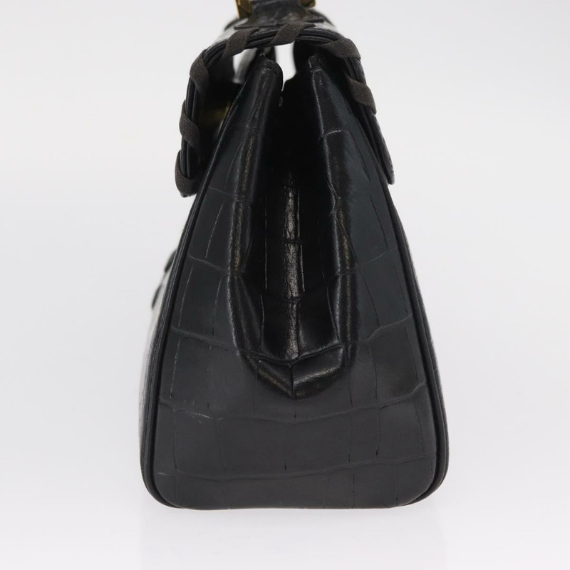 【日本直送】SAINT LAURENT 手提包 皮革 黑色 金色 正品 am10352V-2