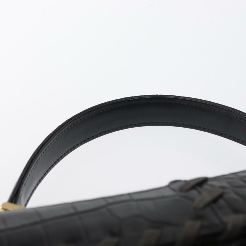 【日本直送】SAINT LAURENT 手提包 皮革 黑色 金色 正品 am10352V-7