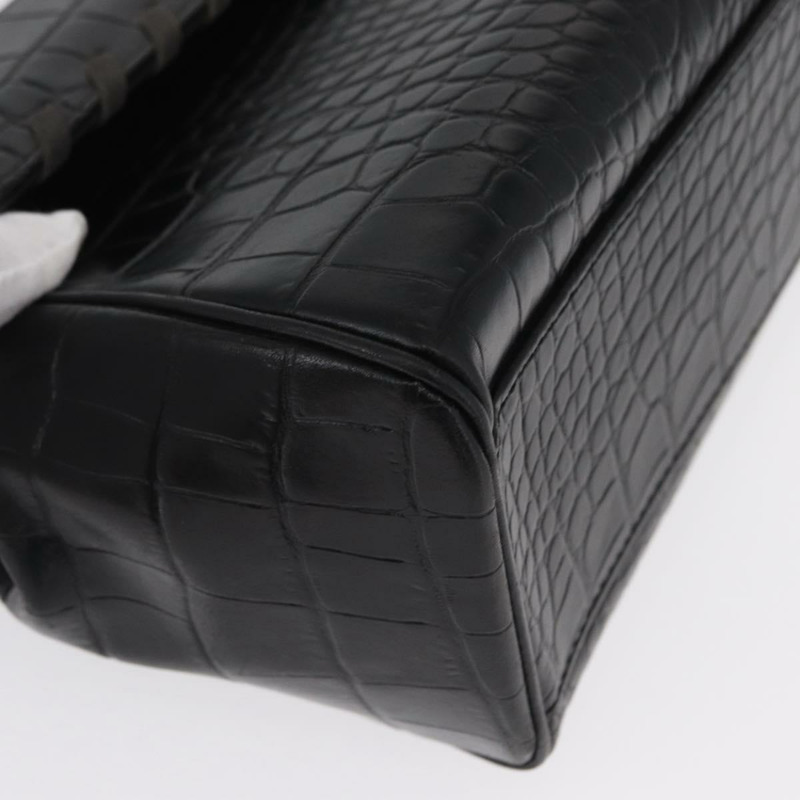 【日本直送】SAINT LAURENT 手提包 皮革 黑色 金色 正品 am10352V-8