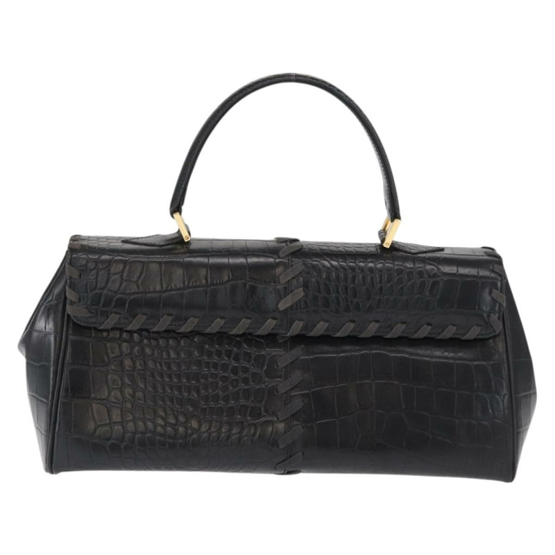 【日本直送】SAINT LAURENT 手提包 皮革 黑色 金色 正品 am10352V-12