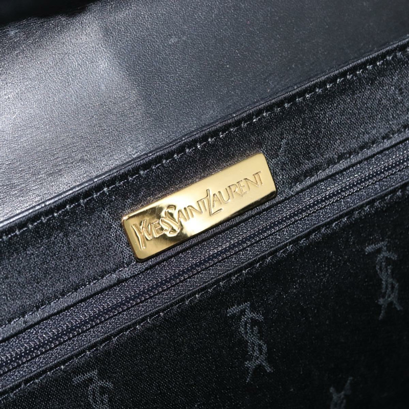 【日本直送】SAINT LAURENT 手提包 皮革 黑色 金色 正品 am10352V-17