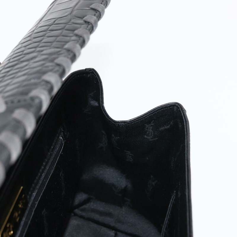 【日本直送】SAINT LAURENT 手提包 皮革 黑色 金色 正品 am10352V-18