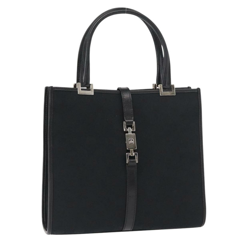 【日本直送】GUCCI GG帆布Jackie手提包 皮革 黑色 銀色 002 1065 正品 am10167V-0