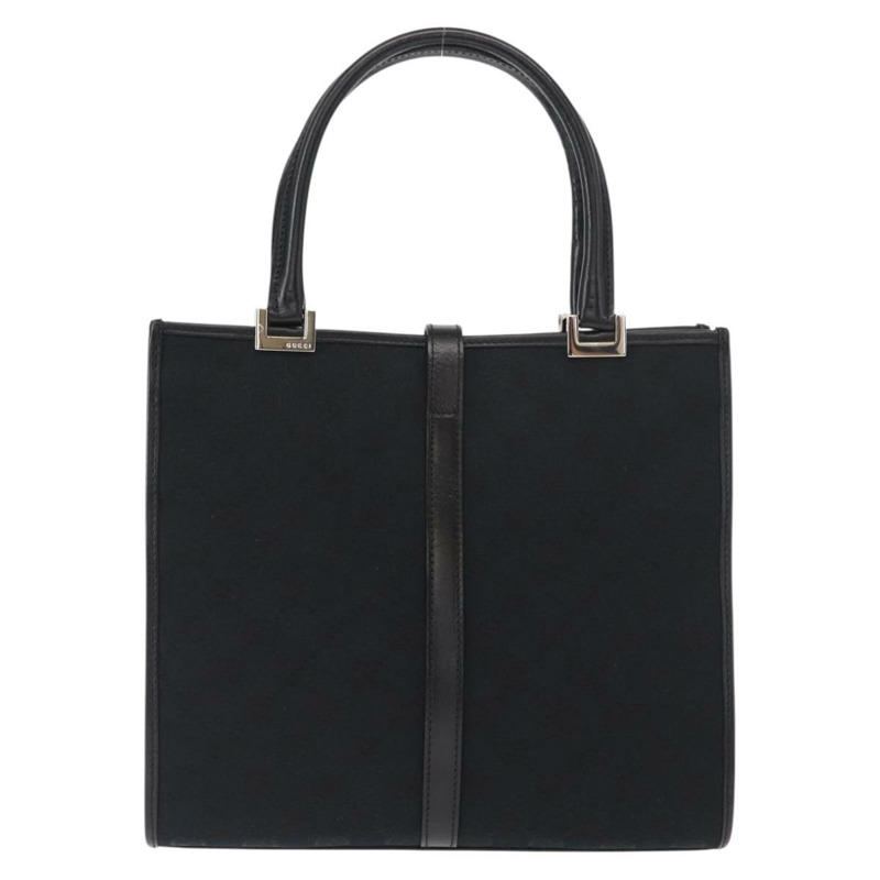 【日本直送】GUCCI GG帆布Jackie手提包 皮革 黑色 銀色 002 1065 正品 am10167V-1