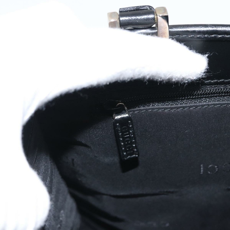 【日本直送】GUCCI GG帆布Jackie手提包 皮革 黑色 銀色 002 1065 正品 am10167V-20