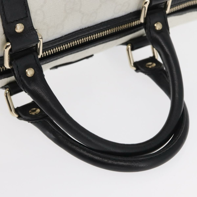 【日本直送】GUCCI GG Supreme 波士頓包 PVC 白色金色 370833 正品 am10191V-6