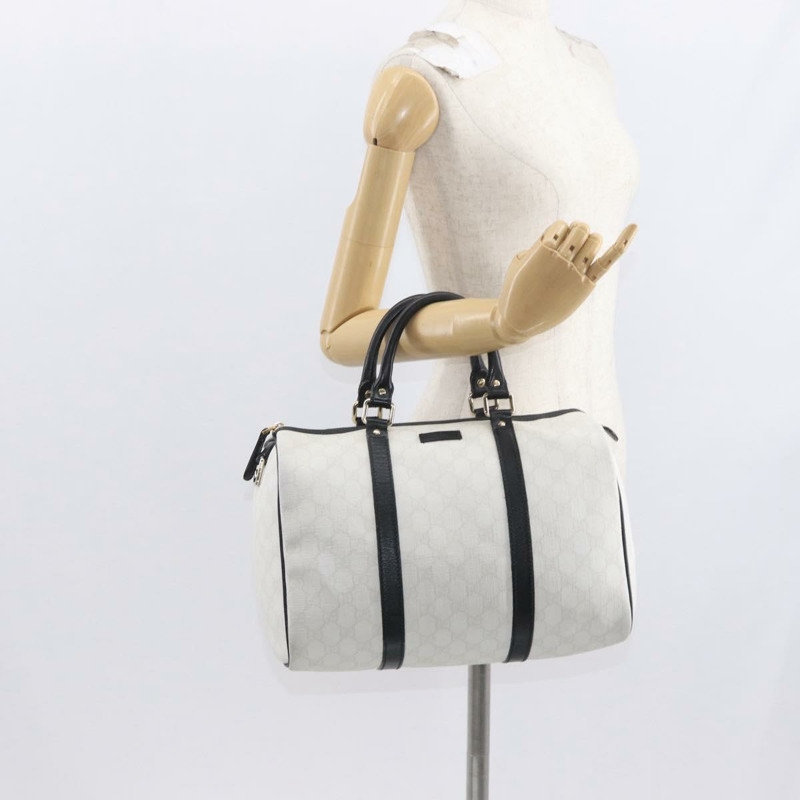 【日本直送】GUCCI GG Supreme 波士頓包 PVC 白色金色 370833 正品 am10191V-21