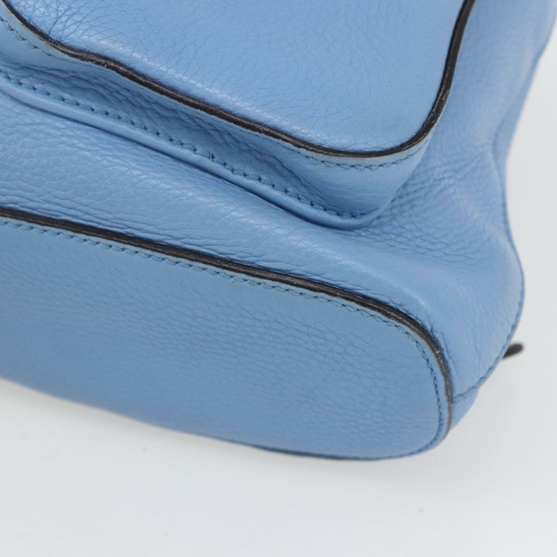 【日本直送】GUCCI 竹節雙肩包 皮革 淺藍色 銀色 370833 正品 BA9273V-9