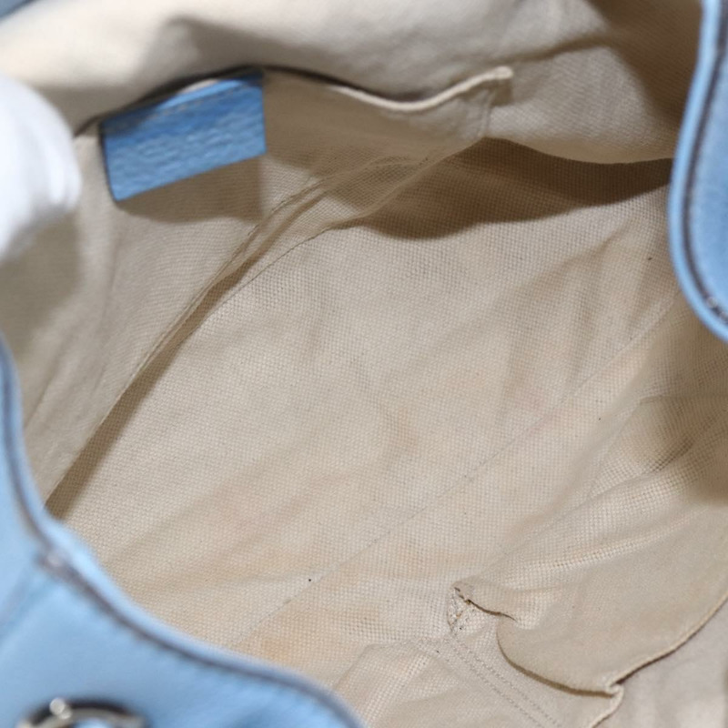【日本直送】GUCCI 竹節雙肩包 皮革 淺藍色 銀色 370833 正品 BA9273V-10
