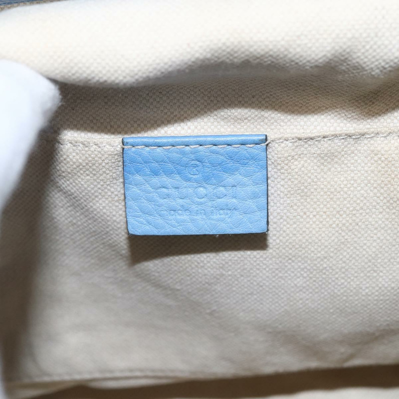 【日本直送】GUCCI 竹節雙肩包 皮革 淺藍色 銀色 370833 正品 BA9273V-19