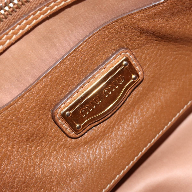 【日本直送】Miu Miu 手提包 真皮 兩用 棕色 金色 正品 161740V-19