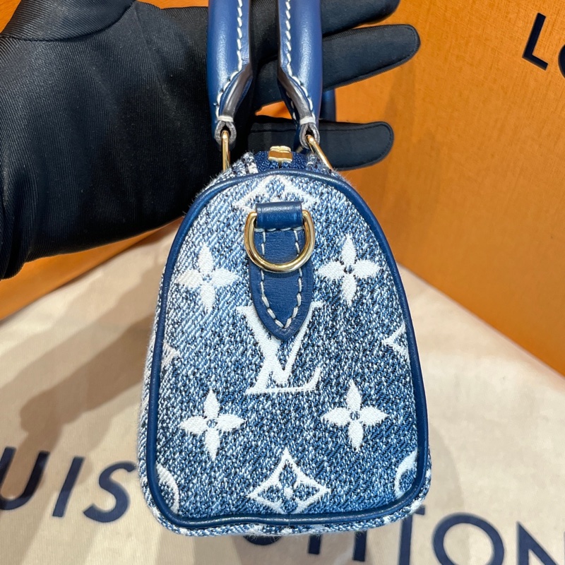 LV單寧丹寧牛仔speedynano spnano枕頭包-2