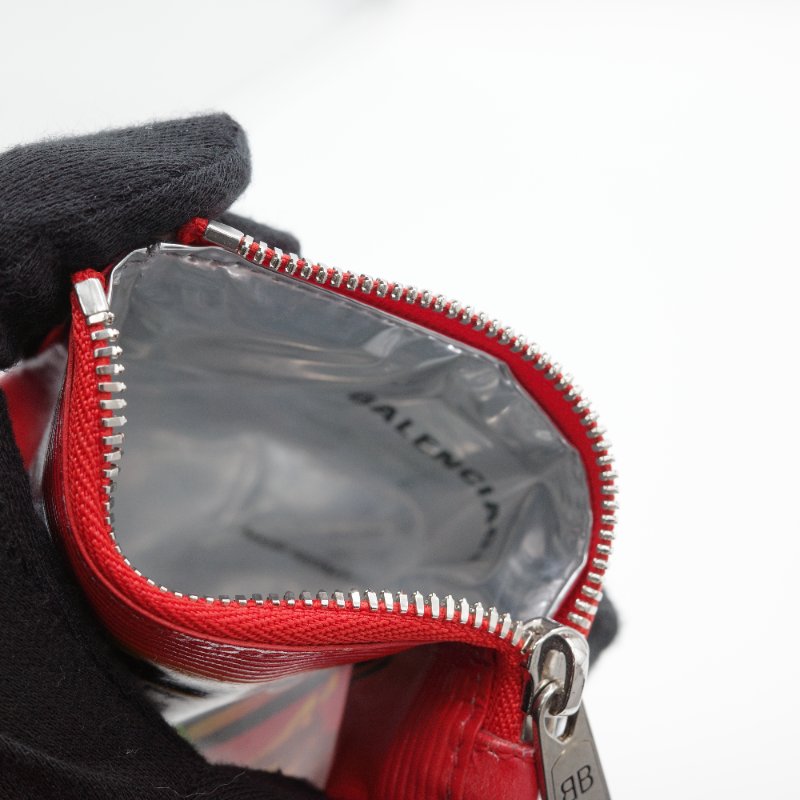 Balenciaga 巴黎世家 25SS 牛皮 真皮薯片 奇多 零钱包 起司 紅色 錢包-7