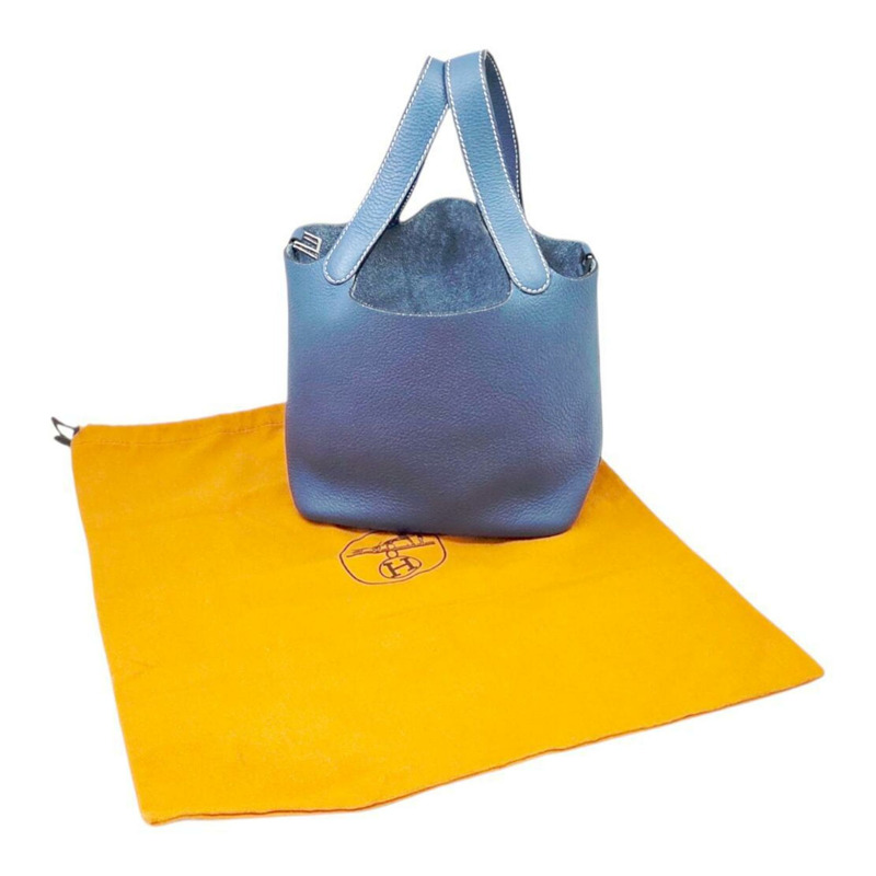 愛馬仕 Picotin PM Taurillon Bleu Thalassa Clemence 手提包 藍色 男女款-9