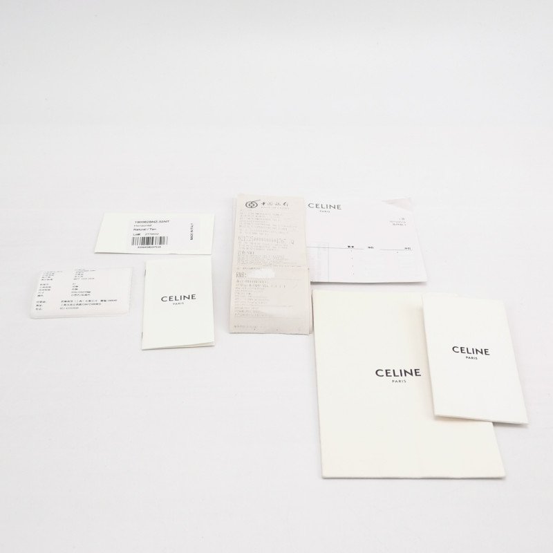 Celine Cabas牛皮帆布拼色印刷Logo單肩包-7