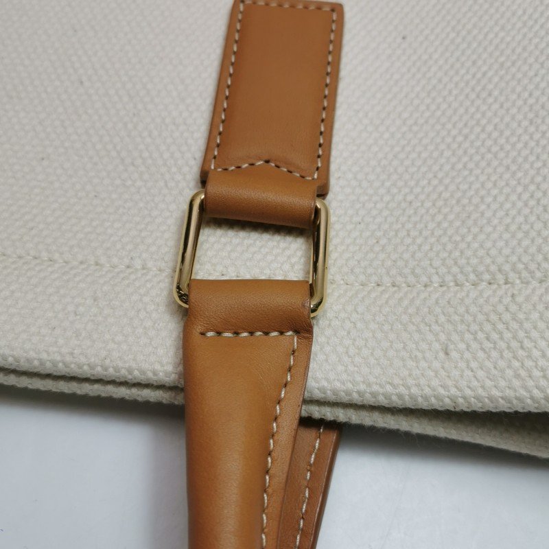 Celine Cabas牛皮帆布拼色印刷Logo單肩包-10
