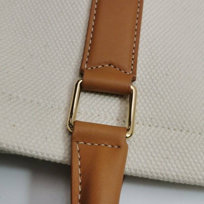 Celine Cabas牛皮帆布拼色印刷Logo單肩包-13
