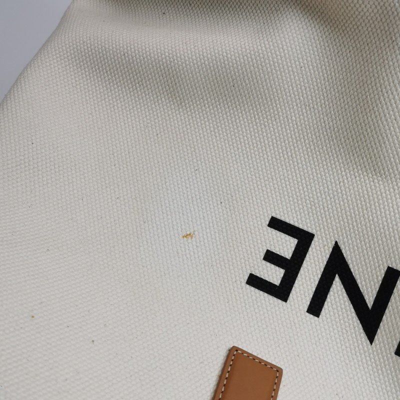 Celine Cabas牛皮帆布拼色印刷Logo單肩包-14
