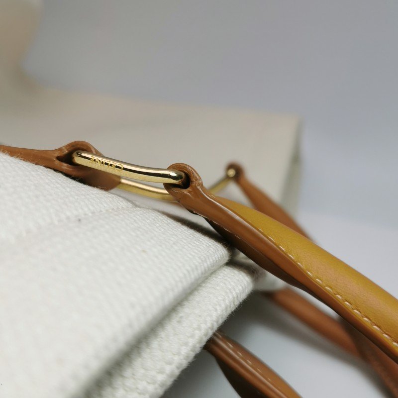 Celine Cabas牛皮帆布拼色印刷Logo單肩包-18