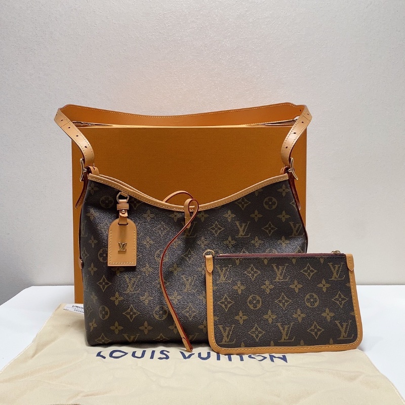 LV 小號老花carryall托特包芯片款 29×24×12 98新配件盒塵袋-1