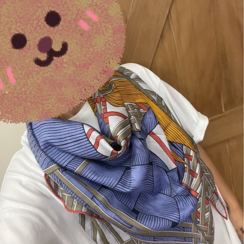 全新 愛馬仕 Hermes‘’兩馬織情” 大三角巾-4