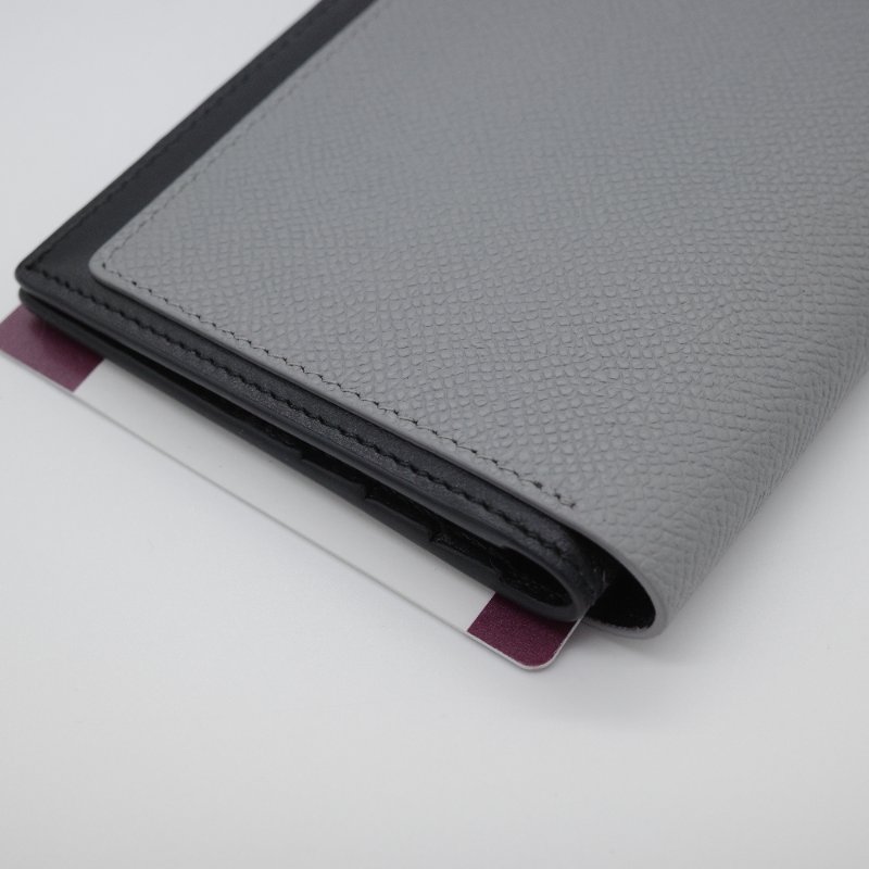 超級新🎁 Balenciaga 巴黎世家 灰色牛皮 護照&雙機票造型 牛皮對開二折 長夾 🈶️鈔票位*2、多卡位*6-7