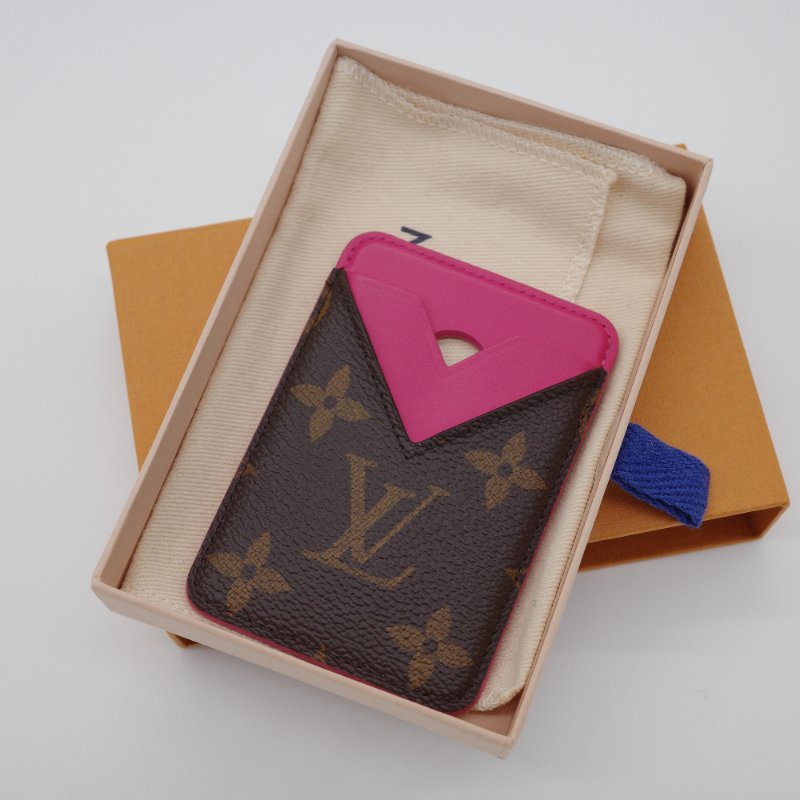 Louis Vuitton 路易威登  Porte-Cartes 老花 粉色 皮革 磁吸 卡片夾-0